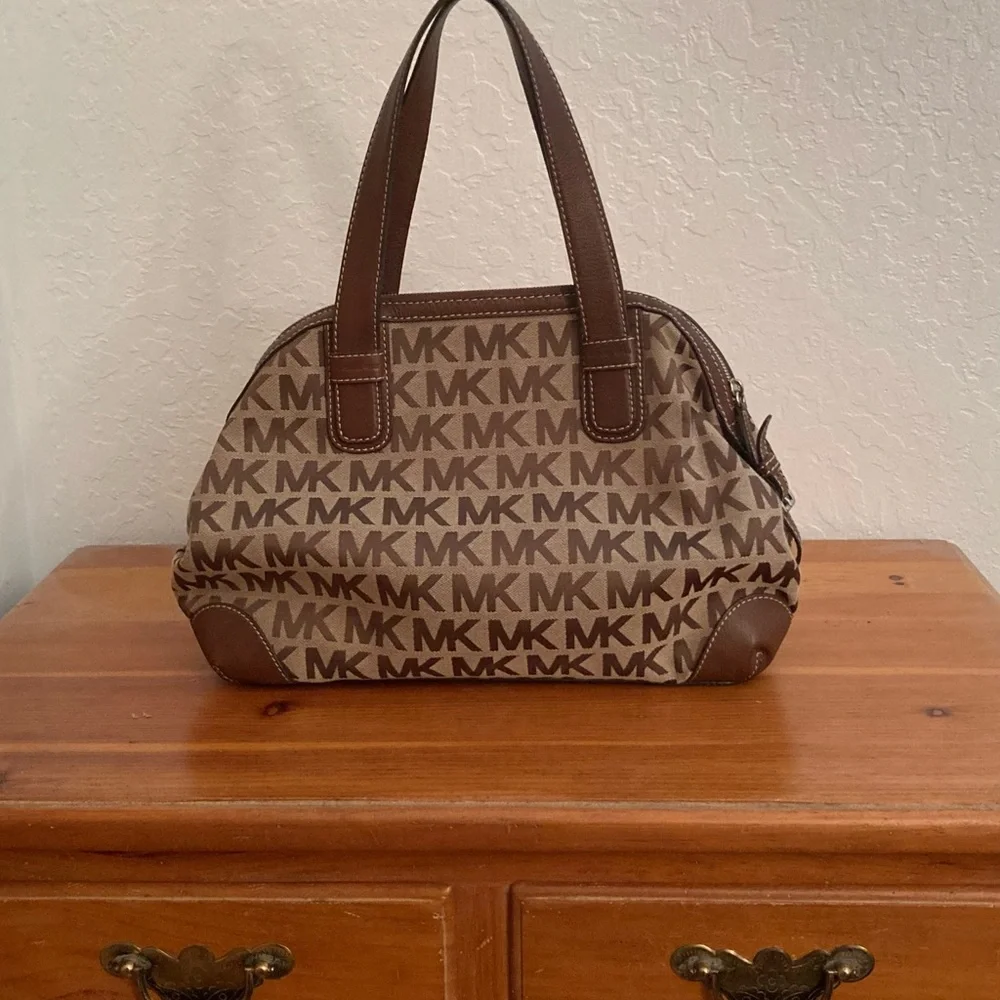Michael Kors Brown Logo Satchel - Picture 2 of 16